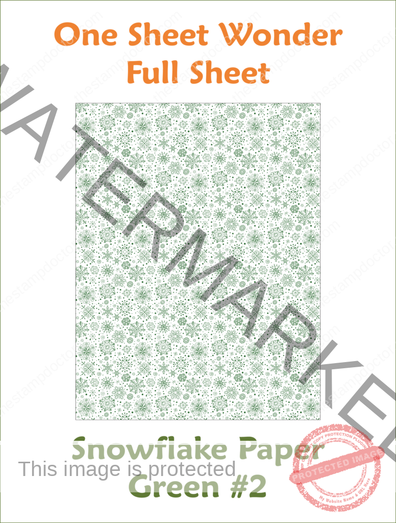 DIGI-OSW Full Sheet | Snowflake Paper Green #2 – The Stamp Doctor